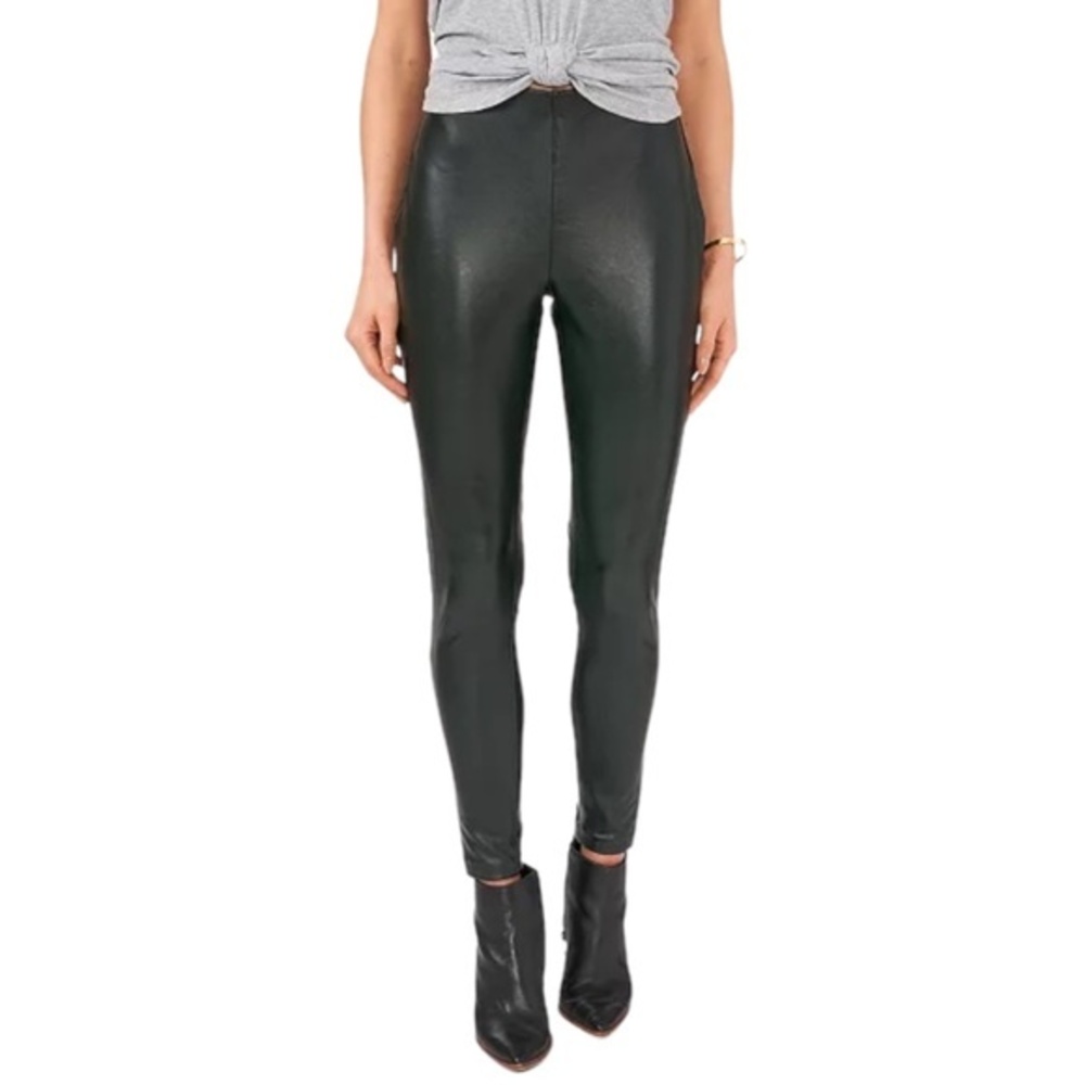 NWT Vince Camuto Faux Leather Pant Leggings Dark Willow Green Size Medium NEW